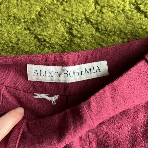 Alix Of Bohemia Burgundy Wide Leg Pants - Picture 4 of 6